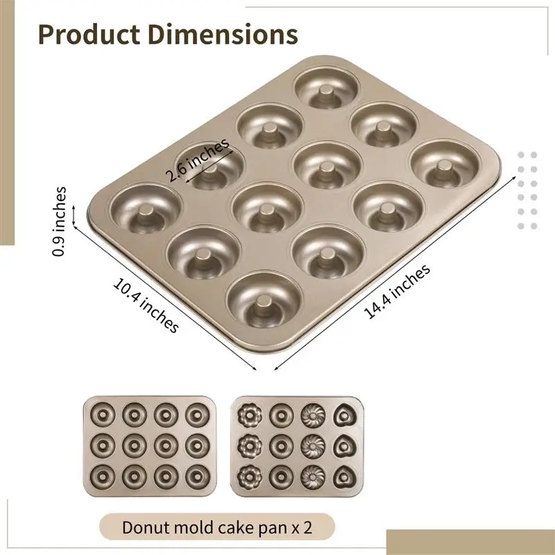 2 шт. формы для торта в форме пончика 12 слотов полоску жестяные цветочного