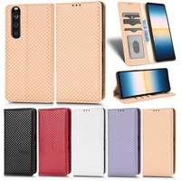 for sony xperia 1 iii leather flip stand card deluxe phone case sony xperia 1 iii leather pearlescent check case