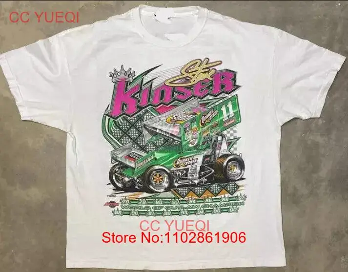 Винтажный 2002 Стив Kinser World of Outlaw Sprint футболка с изображением автомобиля