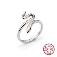 hight quality adjuestable size luxury fashion snake ring 925 silver charm women party bands fine jewelry gift