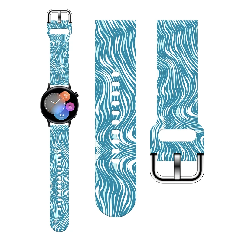 

20mm Strap for Samsung Galaxy Watch 5/4 40mm 44mm 4Classic 42mm 46mm Fashion Curve Printed Band for 5Pro Replaceable Bracelet