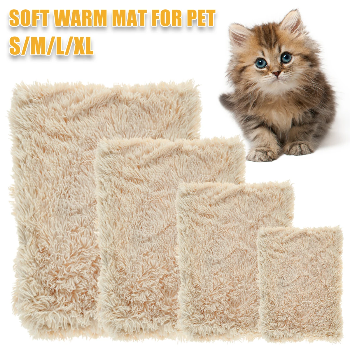 

Pet Cat Mat Fluffy Calming Dog Blanket Long Plush Cat Dog House Hondenmand Round Lounger Sofa Sleeping Pets Blanket