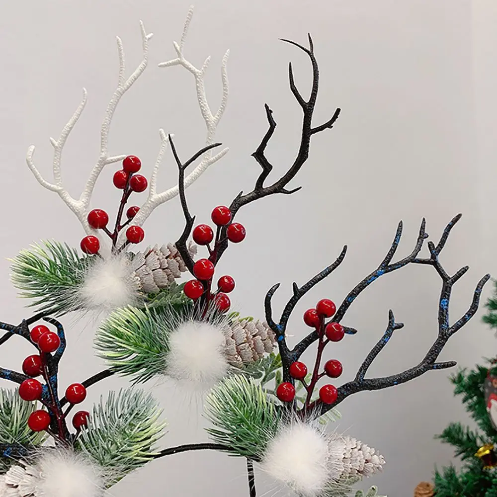 Костюм модная женская повязка на голову с рогами оленя ветка цветочная обруч в