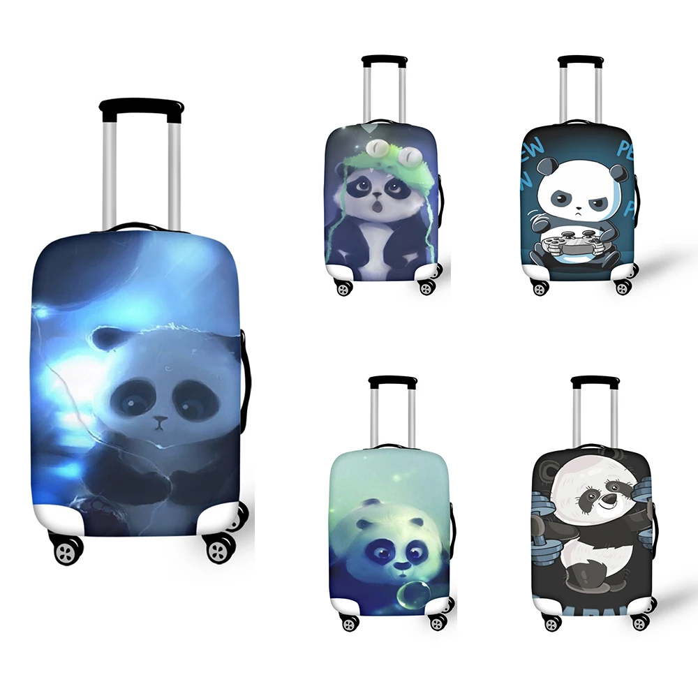 

FORUDESIGNS Cute Panda Printed Luggage Cover Protective Trolley Travel Case Coat Cover for Kids Wear-Resistant For 18-32 Inches
