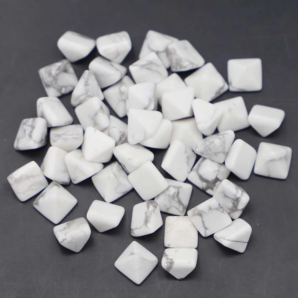 8x8 мм натуральный камень Howlite Пирамида Кабина Кабошон аксессуары для ювелирных изделий и одежды оптом 50 шт. Бесплатная доставка
