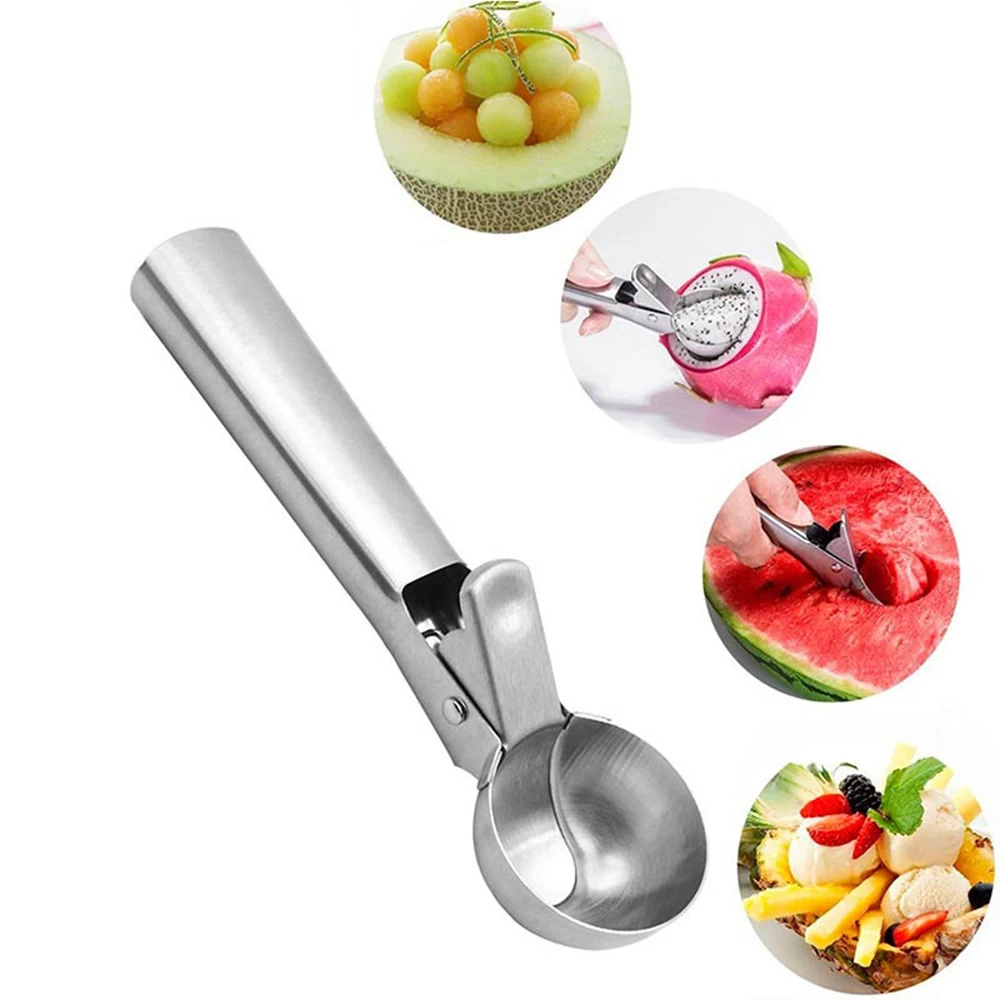 

Stainless Steel Ice Cream Scoops Stacks Ice Cream Digger Non-Stick Fruit Ice Ball Maker Watermelon Fruit Spoon Kitchen Tools