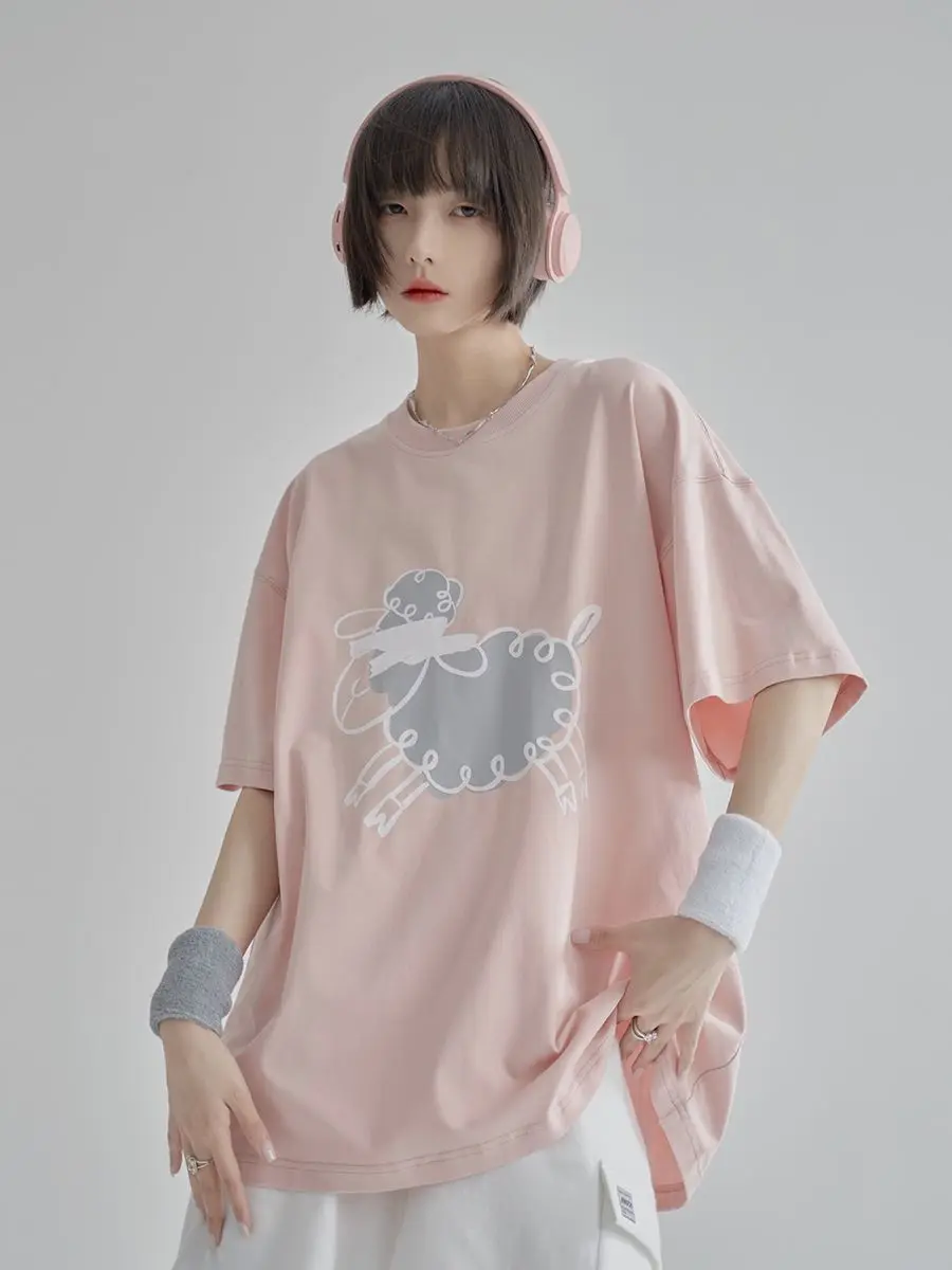 Футболка в американском стиле ретро с коротким рукавом модель 2024 года летняя