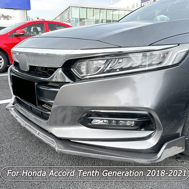 

Диффузор для переднего бампера автомобиля Honda Accord десятого поколения 2018 2019 2020 2021, комплект для тюнинга кузова, спойлер, блеск, черный
