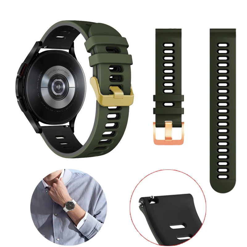 

Ремешок силиконовый для Samsung Galaxy Watch Active 2 3 Gear S2 S3 S4 sport Active 3, водонепроницаемый браслет для наручных часов, 22 мм 20 мм