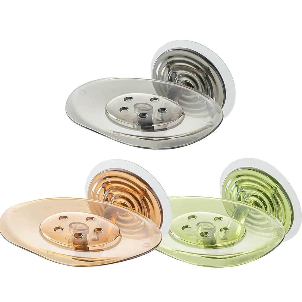 

Soap Holder Wall Dish Draining Bar Bathroom Tray Mounted Shower Spongerack Bath Cupsuction Shelf Organizer Box Floatingdrainage