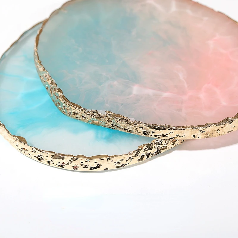 1 шт. круглая полимерная палитра цвета ногтей с агатом |