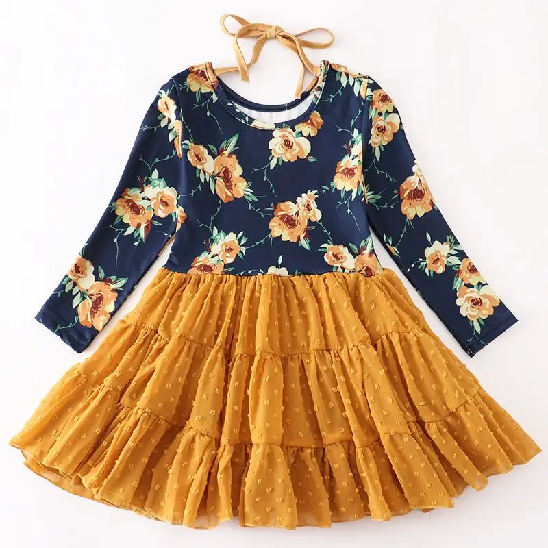 

Girlymax Fall Halloween Thanksgiving Baby Girls Sunflower Pumpkin Floral Tutu Skirt Twirl Dress Knee Length Kids Clothing
