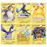 pokemon cards metal card spanish battle game kaarten pikachu charizard golden vmax competitive cards collection kids toys gifts
