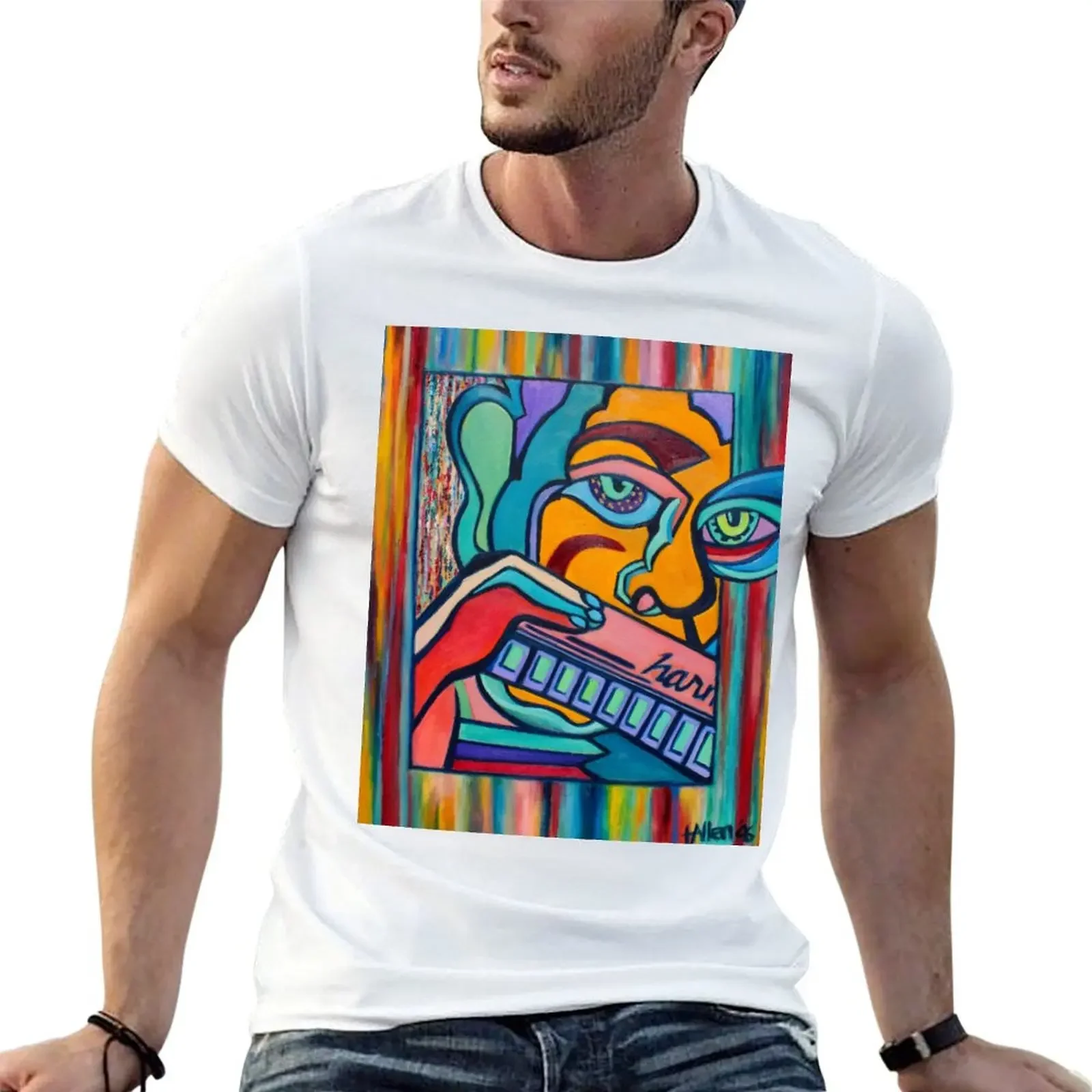 Футболка с изображением губной гармоники аниме летние топы винтажная одежда