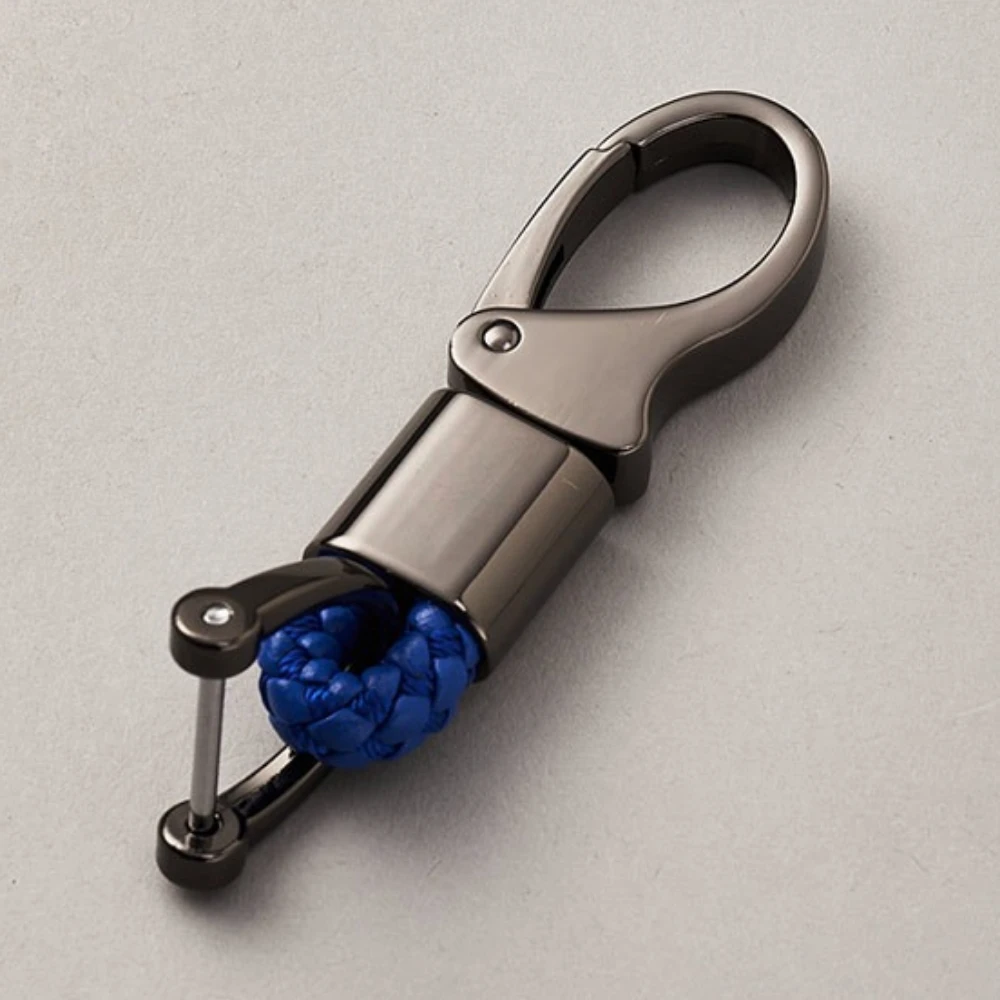 

Автомобильный брелок для ключей, кожаный держатель, брелок для ключей, металлическое D-образное кольцо, вращающееся на 360 градусов, мотоциклетный плетеный веревочный брелок, индивидуальный логотип