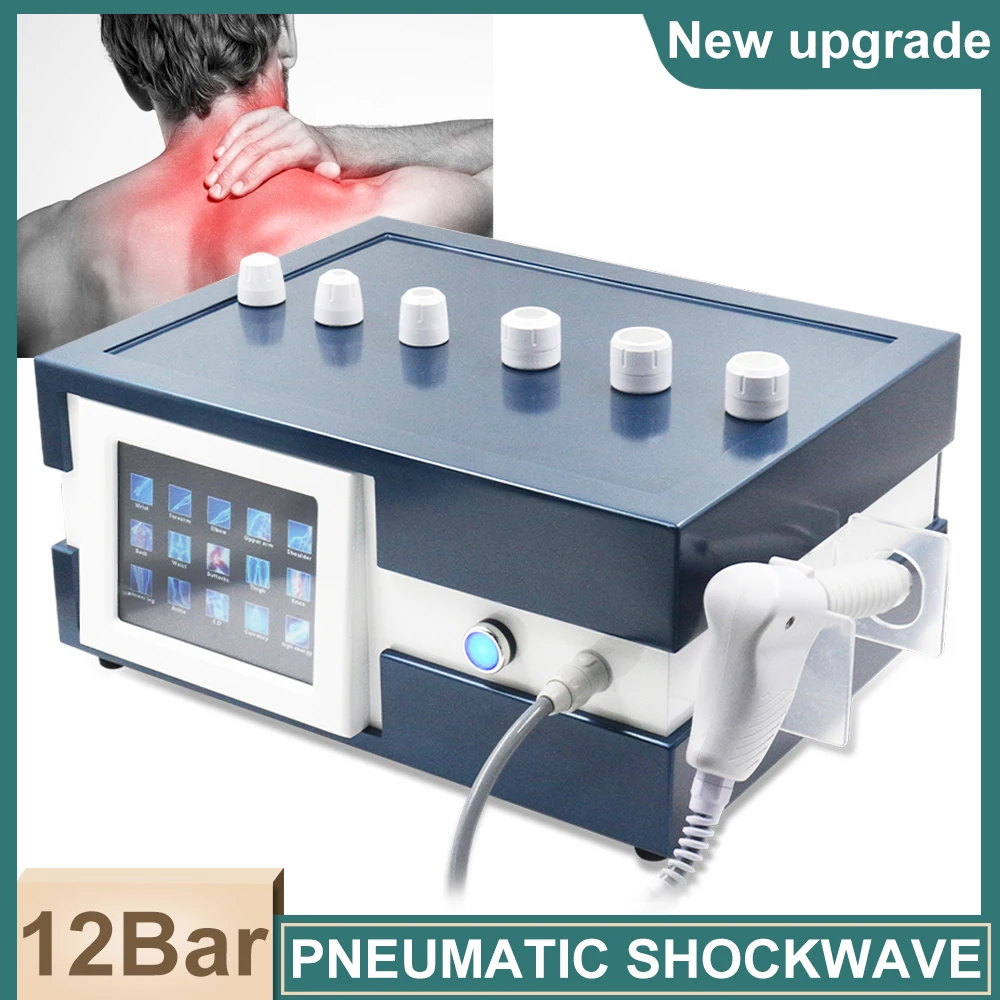 

Pneumatic Shock Wave Therapy Machine Radial Physiotherapy Shockwave Equipment ED Treatment Tennis Elbow Body Massage Relax 12Ba