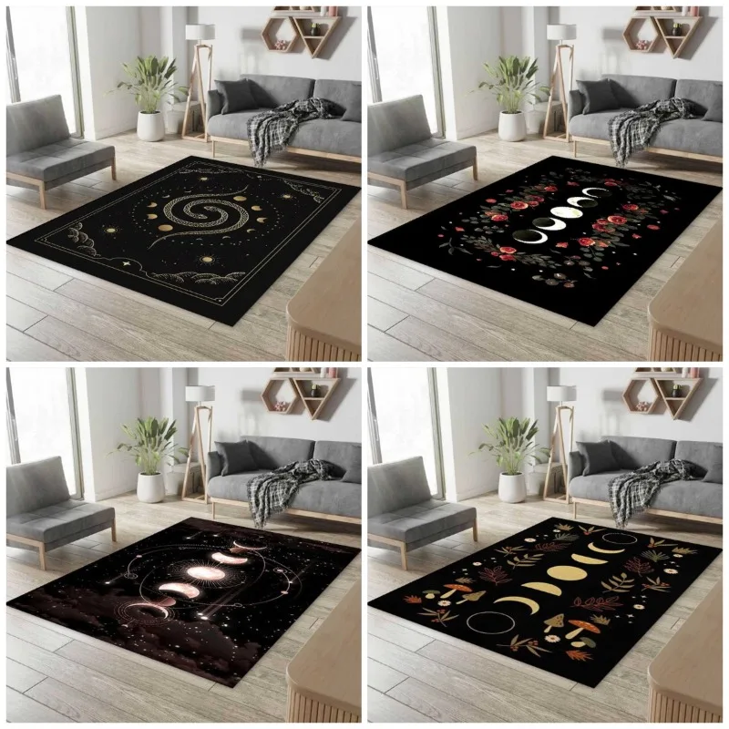 Ночные тематические коврики для спальни гостиной Moon Mystic Area нескользящий