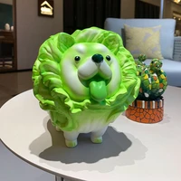vegetable cabbage dog figurine cute animal ornaments resin craft luck puppy home desk decor gift