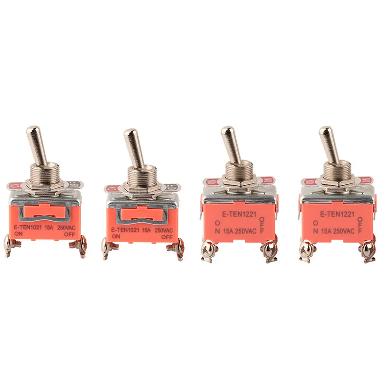 

5pc 15A 250V Toggle Switch E-TEN1322 1021 1122 1221 1321 3pin on-off SPST Rocker Switch 6pin on-off-on on-on DPDT Waterproof Cap