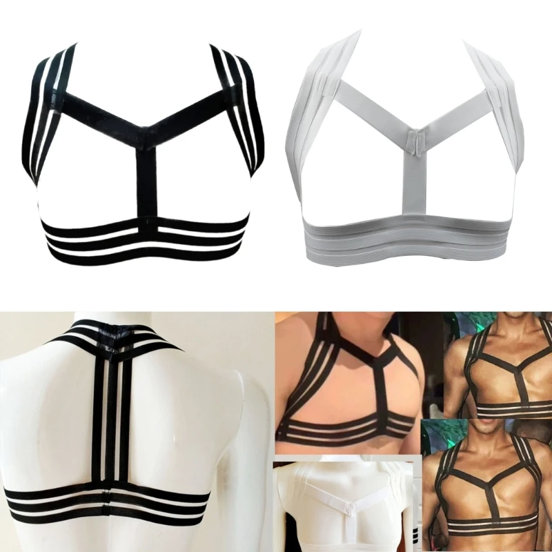 

Elastic Men Chest Harness Belt Elastic Shoulder Body Strap Cosplay Costume Gift