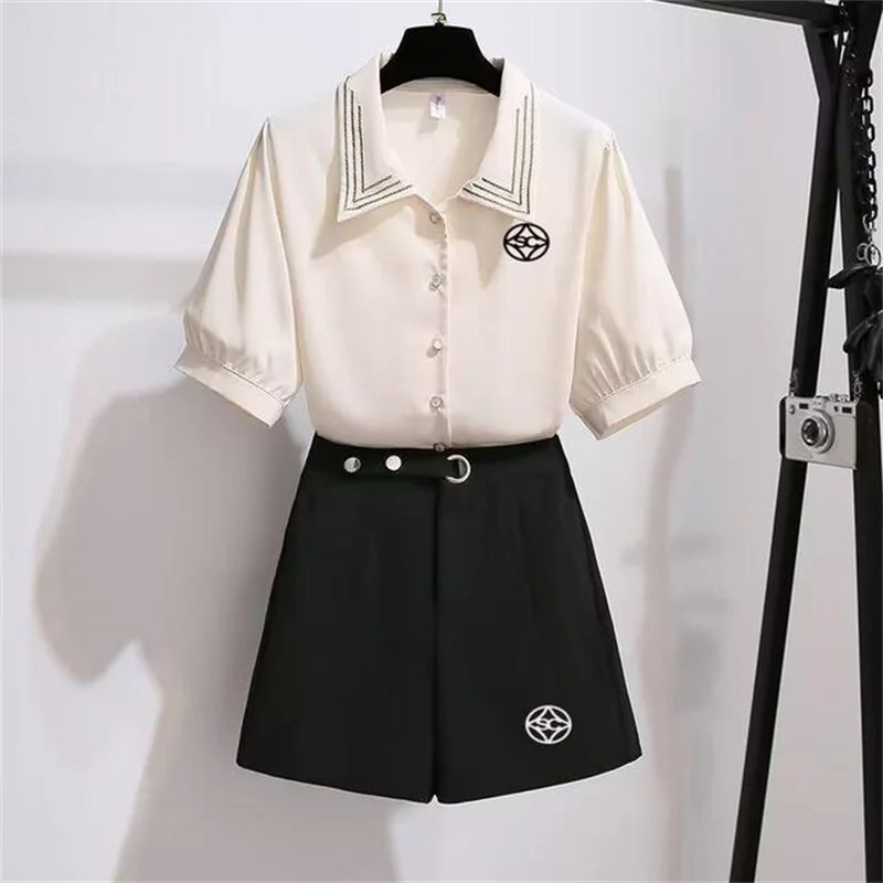 

Golf Women's Suits wear 2023 Summer Golf New Style Slim Fit Casual Shirt Women's High Waist Wide Leg Two Piece golf clothing