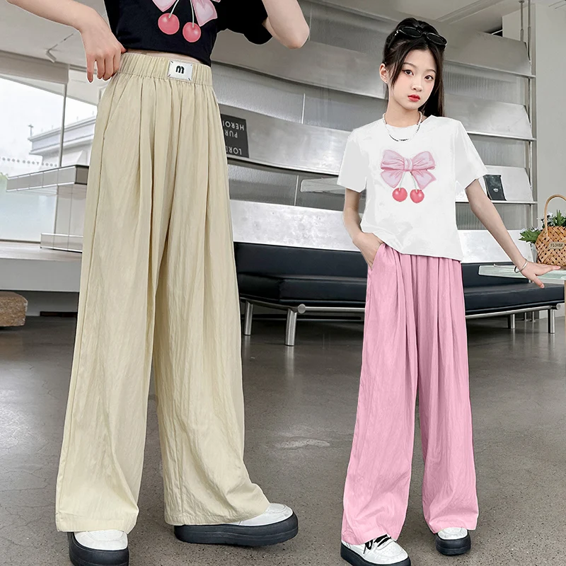 Брюки с защитой от комаров для девочек Новинка лета 2024 тонкие и дышащие модные