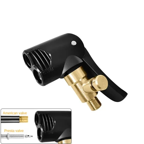 Adaptador de mangueira do bico de bomba de bicicleta Adaptador de bombeamento de cabeça dupla Acessórios de serviço F/V A/V Schrader/Presta Valve Convertor Bycicle