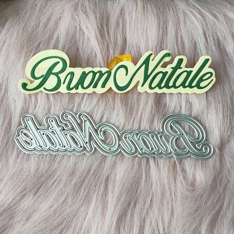 

New Merry Christmas in Italian metal cutting die mould scrapbook decoration embossed photo album decoration card making DIY