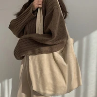 corduroy tote bag women designer handbags 2021 shoppers fashion casual minimalist style large capacity solid color shoulder bags