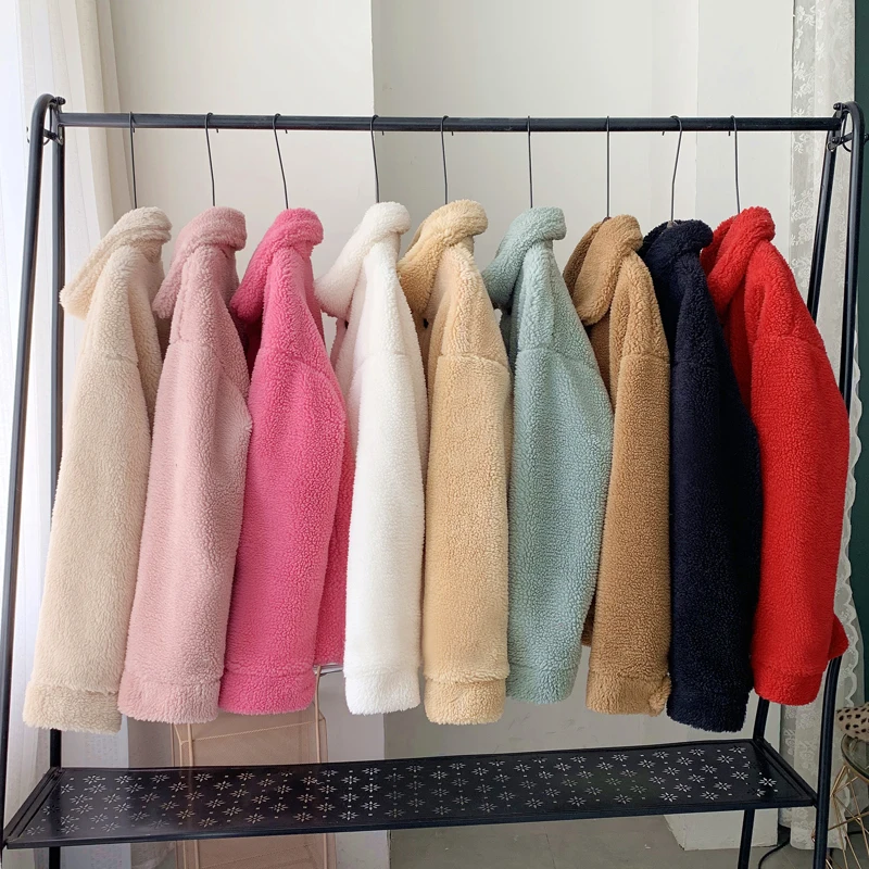 2023 Winter Thicken Warm Teddy Fur Jacket Coat Women Casual Fashion Lamb Faux Fur Overcoat Fluffy Cozy Loose Outerwear Female