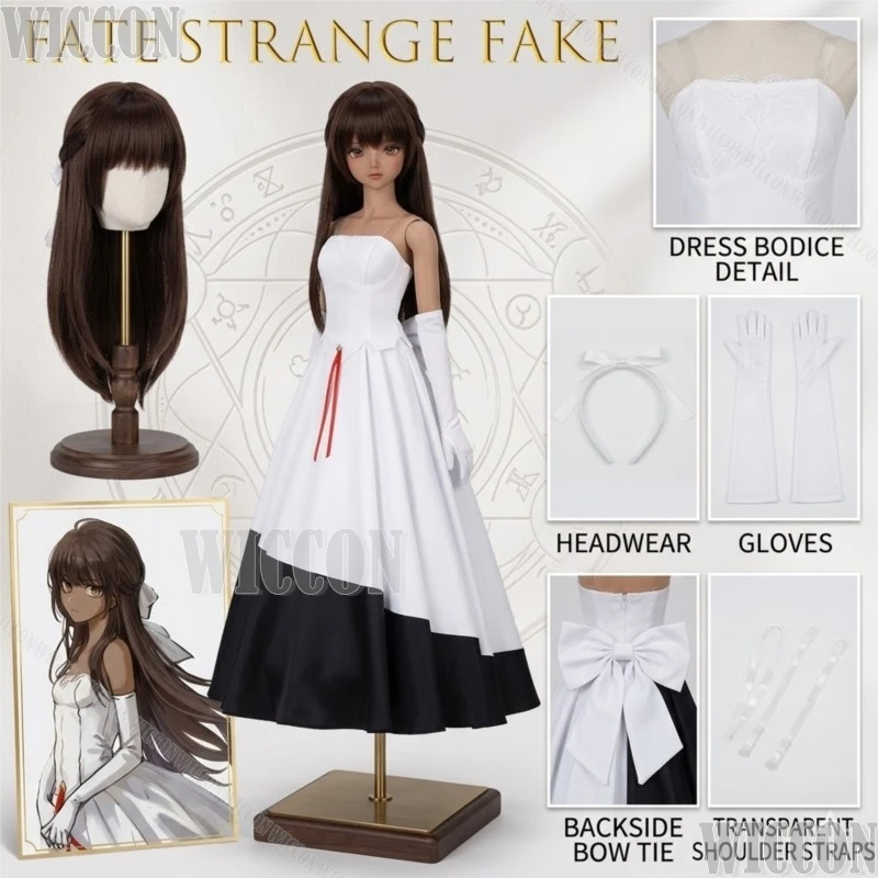 Костюм для косплея Fate Strange Fake Tiné Chelc: платье-фартук для женщин, наряд горничной, костюм на Хэллоуин, для Comic Con и фестивалей (art.: 3920da5bcee9f) - 3920da5bcee9f