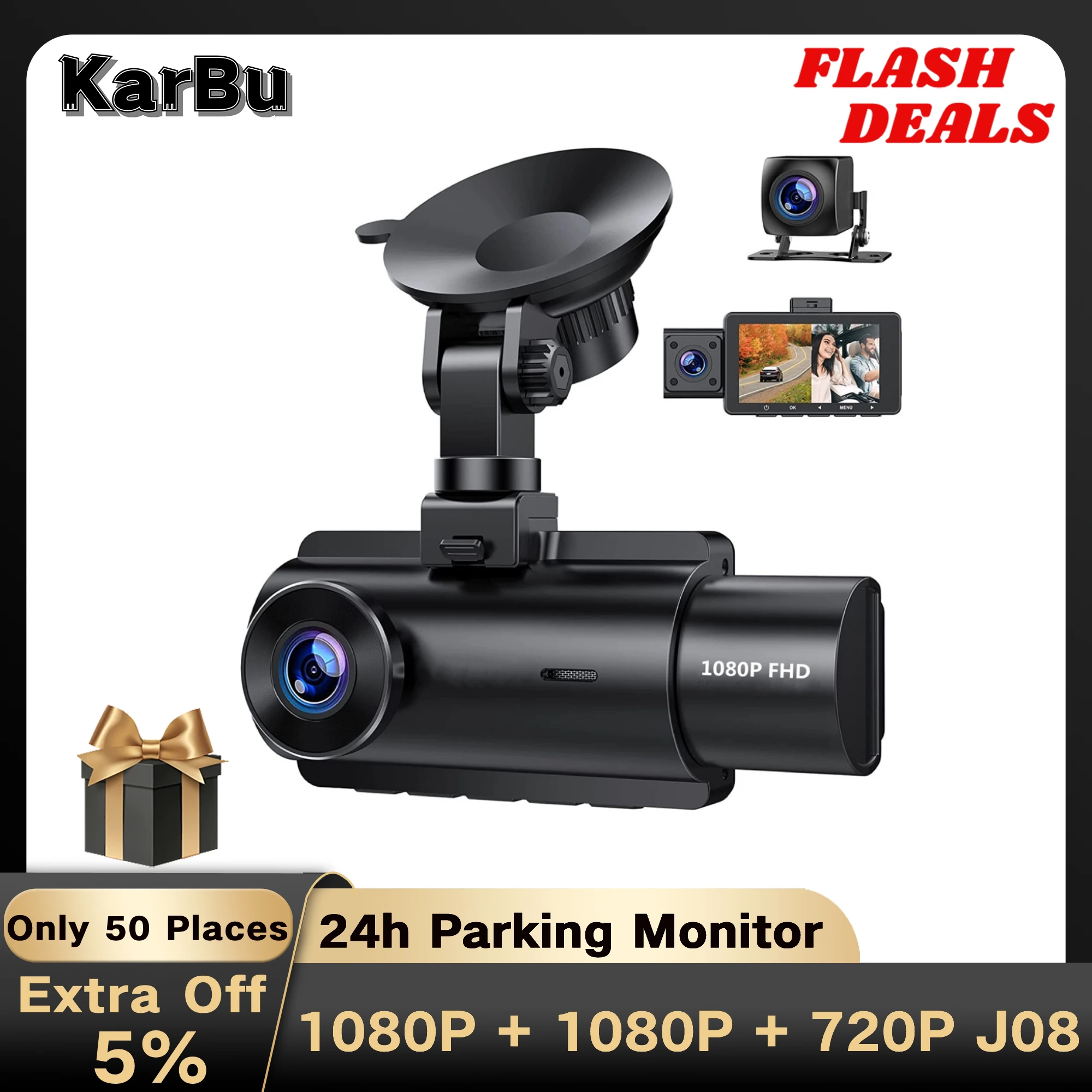 

Dash Cam for Car Camera 1080P HD Dashcam 24h Parking Monitor Dvr Para Coche Front and Rear 3 Dvrs Kamera Samochodowa Rejestrator