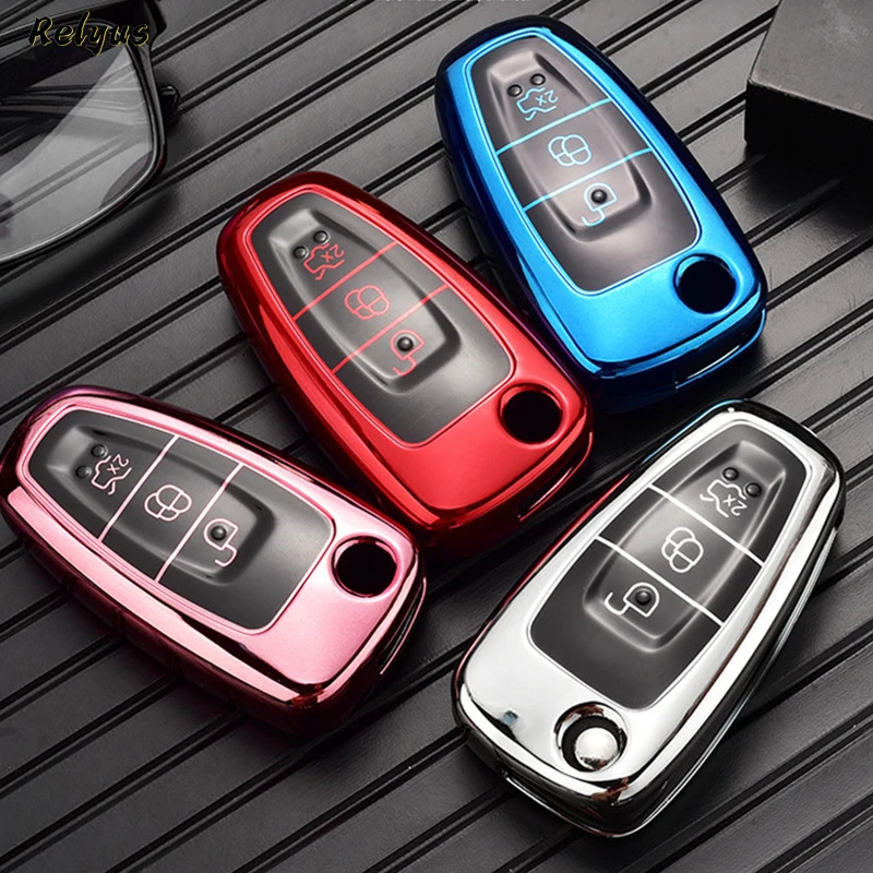 

TPU Car Remote Key Case Cover Fob for Ford Focus C-Max S-Max Galaxy Mondeo Ranger Transit Tourneo Custom Protector Shell Keyless