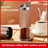 portable manual coffee grinder folding handle adjustable settings stainless steel with ceramic burr coffee bean grinder mill