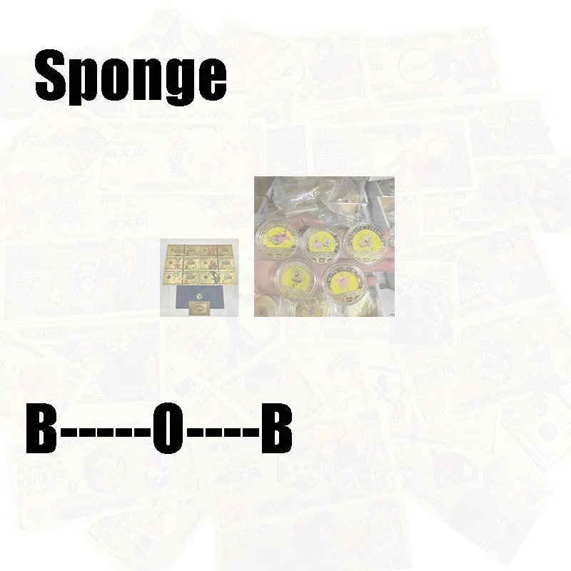 

Hot Anime Coins and gold banknotes Underwater World Characters Sponge and Starfish for Commemoration and Collection