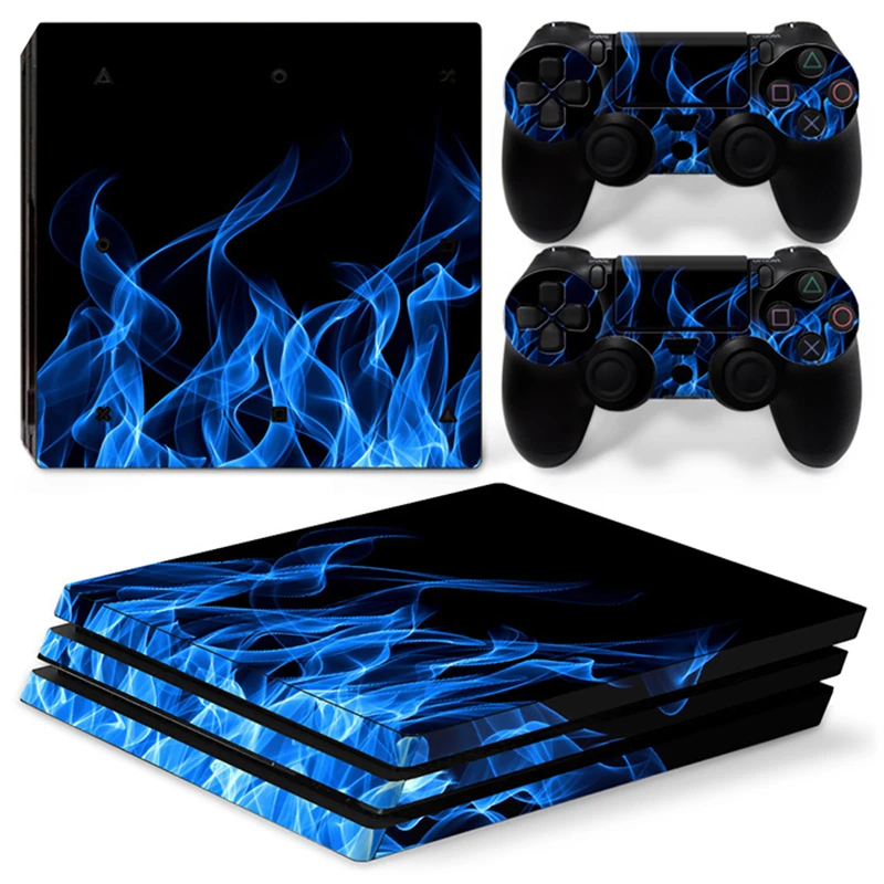 

0595 Fire PS4 PRO кожаная Наклейка для консоли ps4 pro и 2 контроллера PS4 pro кожаная виниловая наклейка