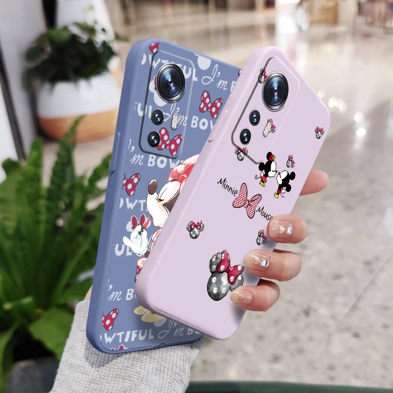 

Disney Minnie Mickey Cool For Xiaomi Mi 13 12T 11i 11X 10S 10 Pro Lite Liquid Left Rope Black Phone Case