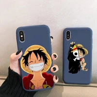 best one piece luffy zoro phone case for iphone 13 12 mini 11 pro xs max x xr 7 8 6 plus candy color blue soft silicone cover