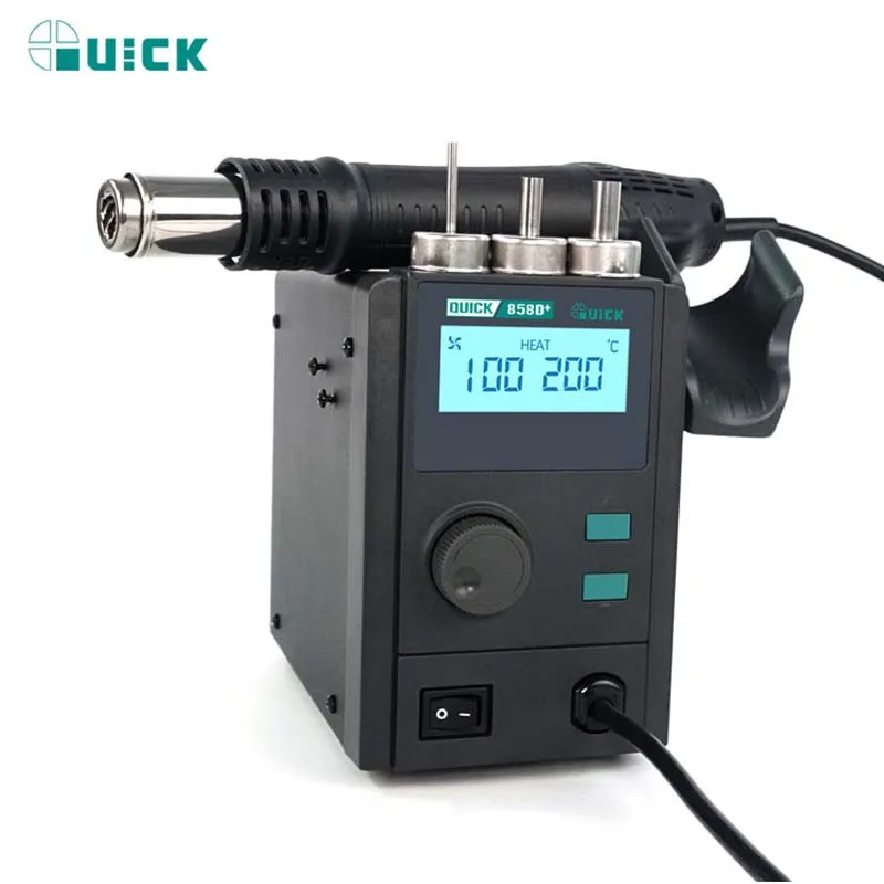 

QUICK 858D + Распайка горячего воздуха с пистолетом 700 Вт Цифровой дисплей для чипа печатной платы