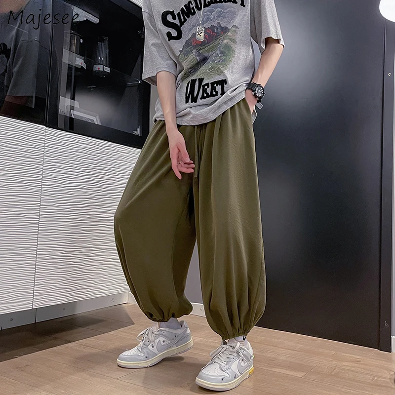 Casual Pants Men Baggy Fashion Hip Hop Harem Trousers Pantalones Male Youngster High Street Korean Stylish Breathable Summer Ins