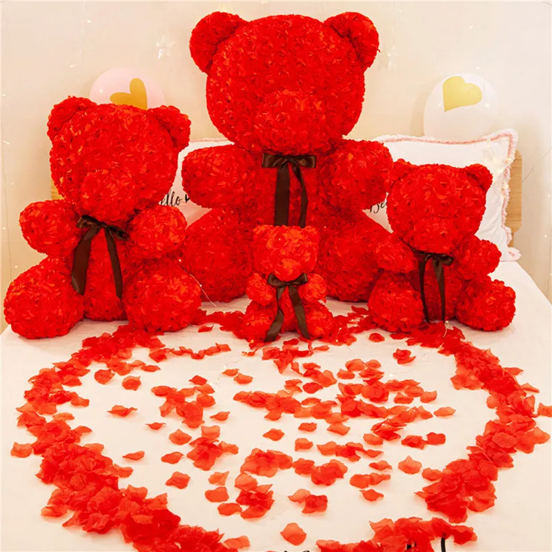 

30/45/60cm Teddy Rose Bear Artificial Flowers Rose Bear Girlfriend Anniversary Valentines Gift Wedding Birthday Party Decoration