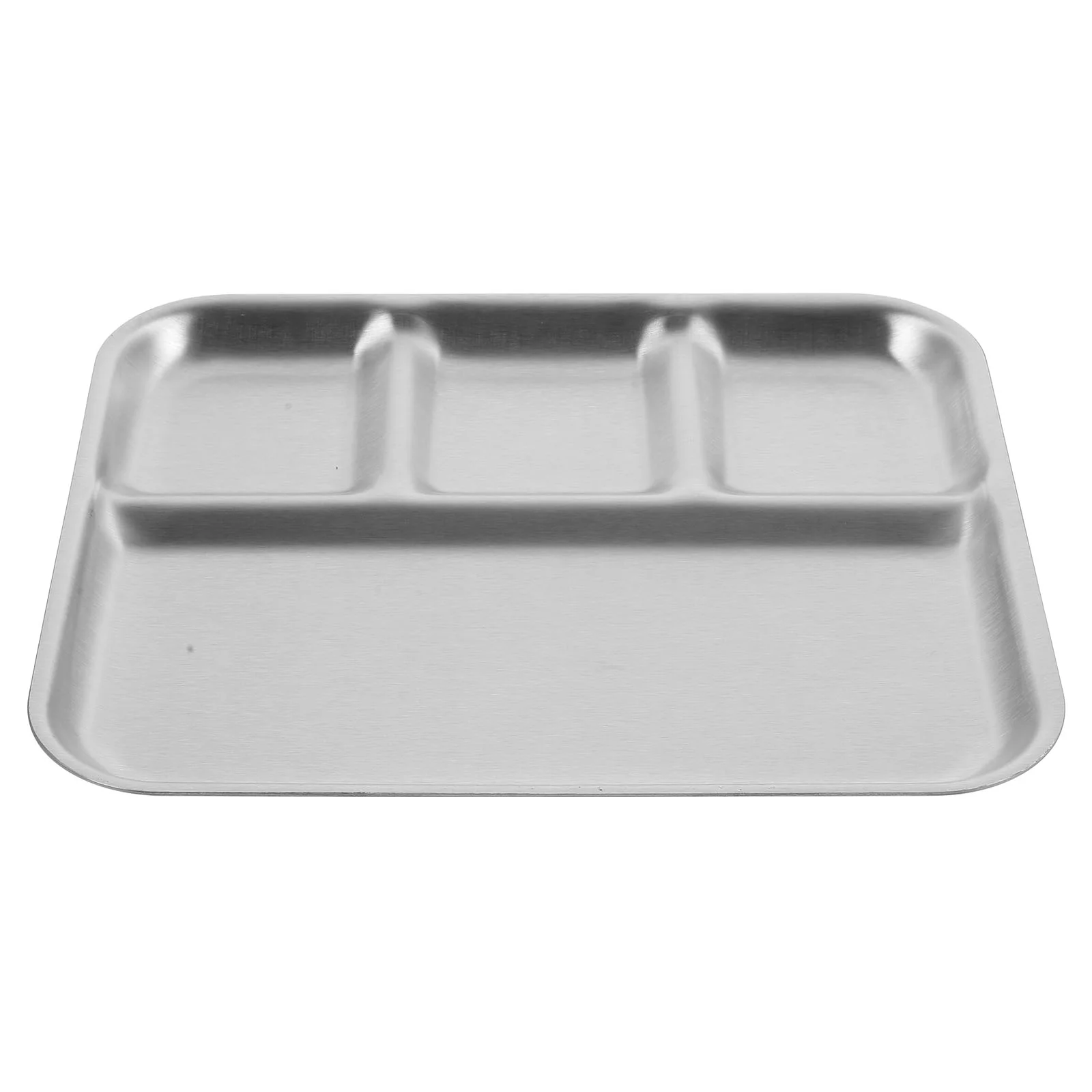 

Stainless Steel Grid Divided Serving Dish Appetizer Tray Plates For Kitchen Separated Seasoning Utensils