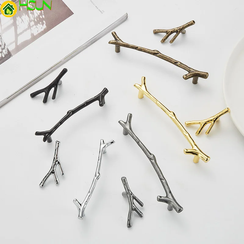 Modern European zinc alloy cabinet drawer door handle ecological garden silver bright black Hotel Branch