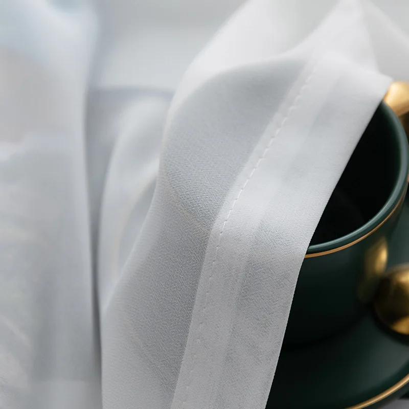 Белые шифоновые тюлевые шторы CDIY для гостиной роскошные прозрачные Занавески