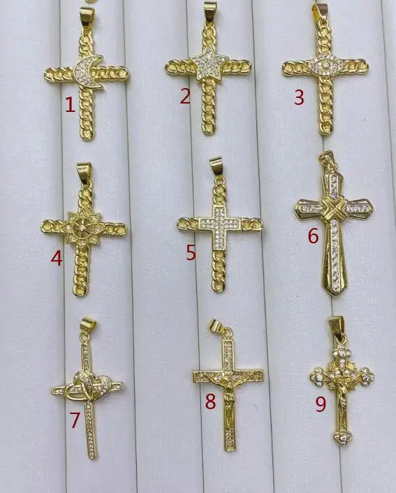 

Подвески для ожерелья подвески, ювелирные аксессуары с кристаллами, луной, звездами, глазами, сердцами, золотым крестом, 1 шт., оптовая продаж...