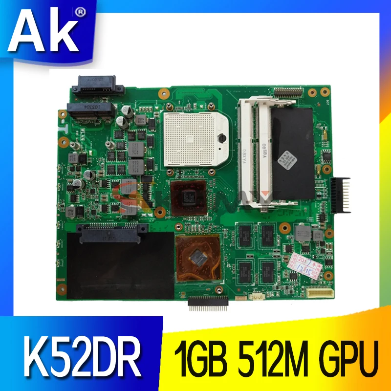 

K52DR Laptop Motherboard AMD 1GB or AMD 512M GPU for ASUS K52DR A52DE K52DE A52DR K52D K52 original Notebook Mainboard
