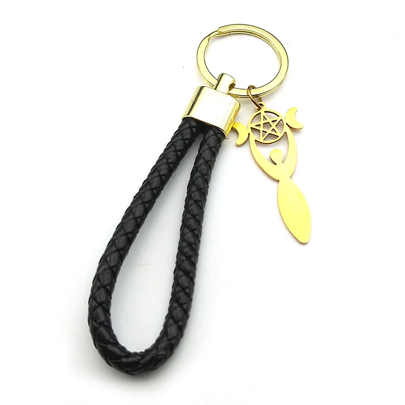 Брелок из нержавеющей стали с подвеской в виде звезды ведьмы тройной Луны богини