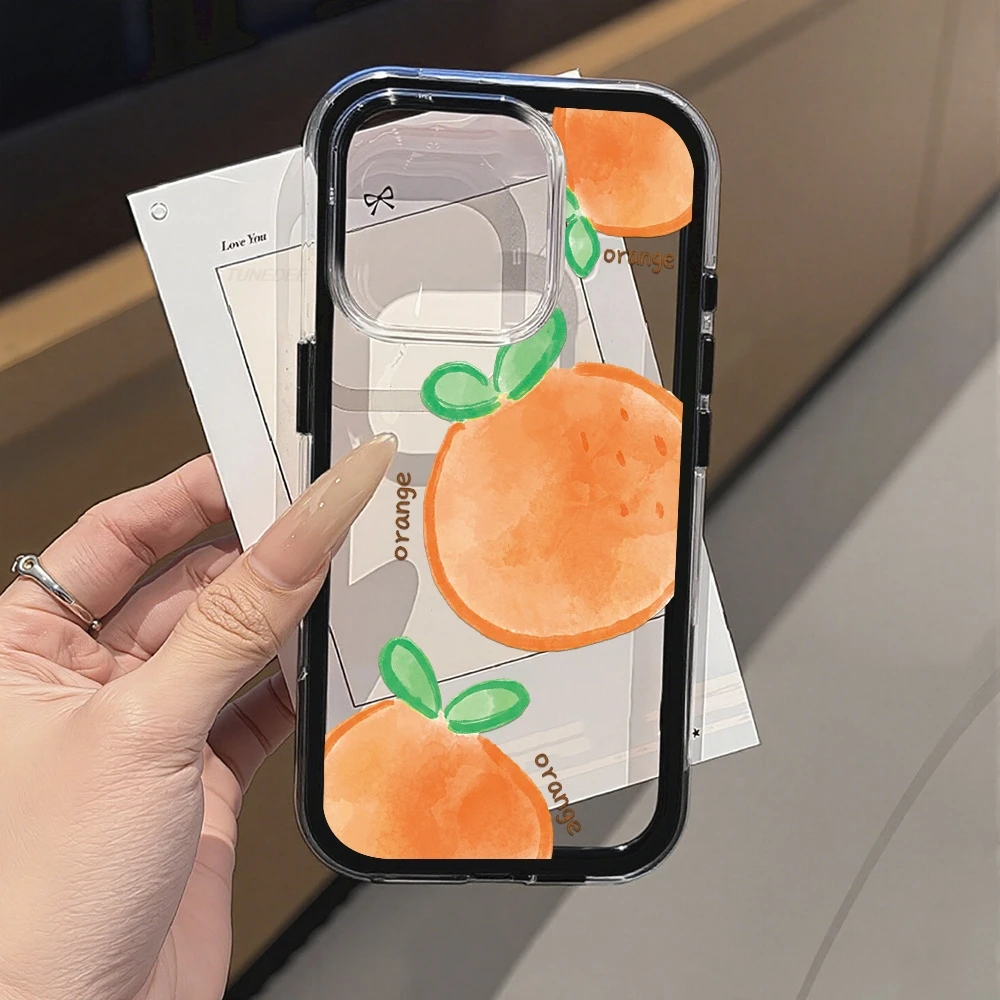 Фото Прозрачный чехол с рисунком фруктов и апельсинов, конфетных цветов, для Samsung S26 Ultra S25 S23 S24 S22 Plus A57 A37 A55 A54 A36 A35 A17, мягкий чехол №2