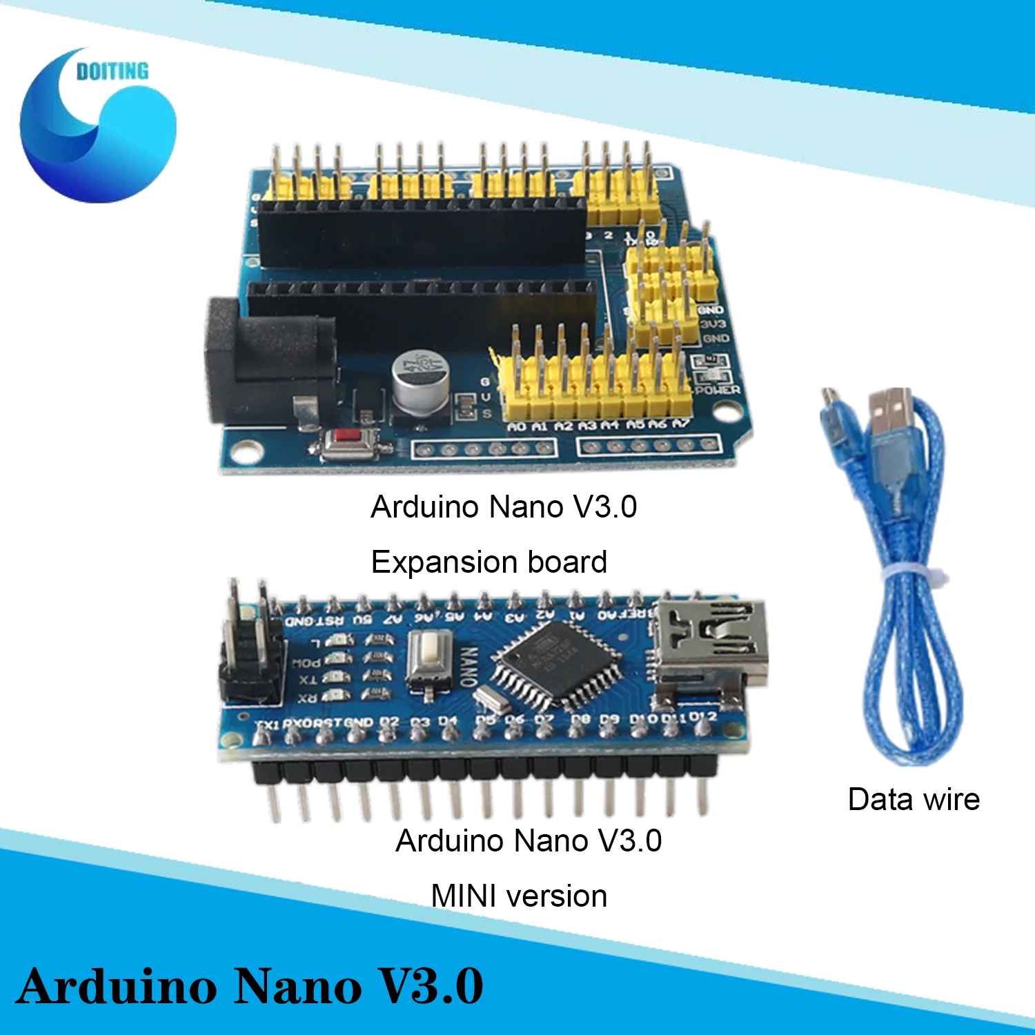 

Arduino Nano V3.0 Shield Expansion Board Atmel ATmega328P Nano 3.0 Development Board Nano IO Expansion Board For DIY/ Chassis