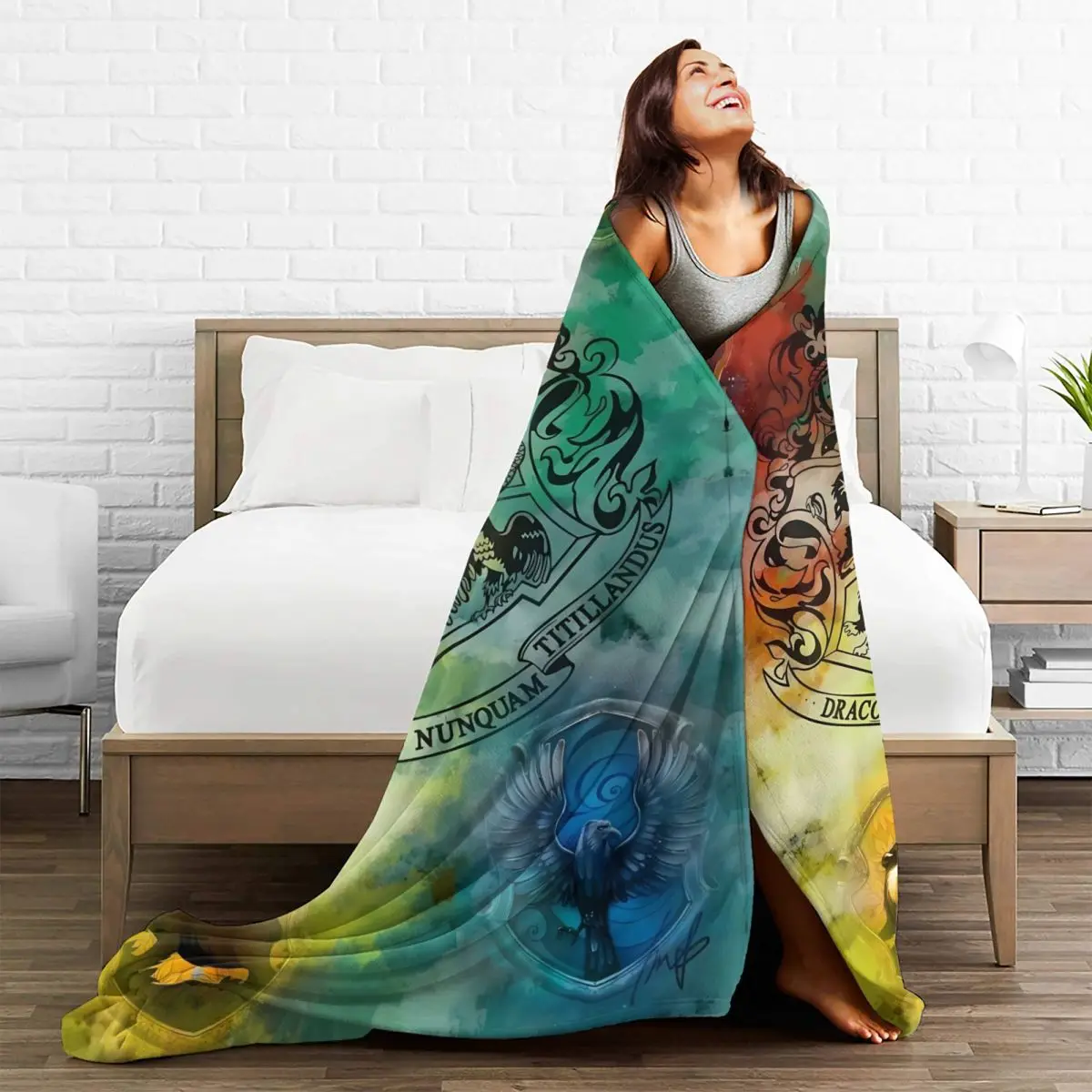 Одеяло Harrys Potters теплое мягкое уличное трендовое плюшевое одеяло для домашнего